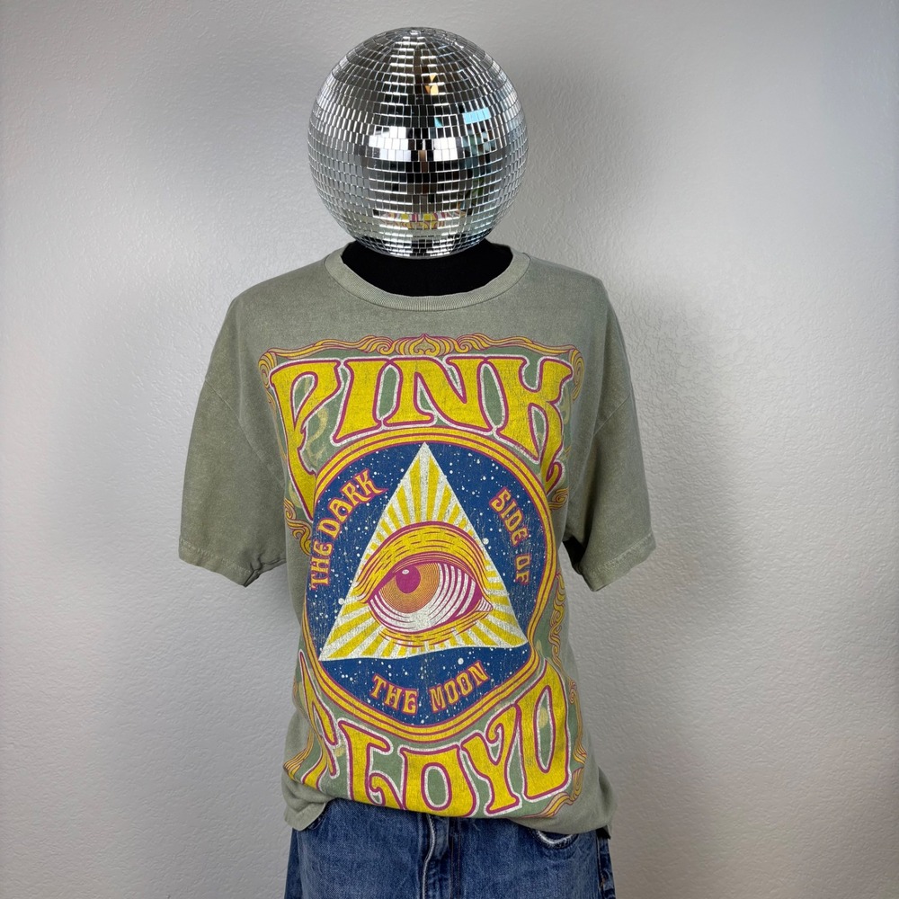 Pink Floyd The Dark Side of the Moon T Shirt, Size M Green Cotton Graphic Tee - Picture 13 of 16